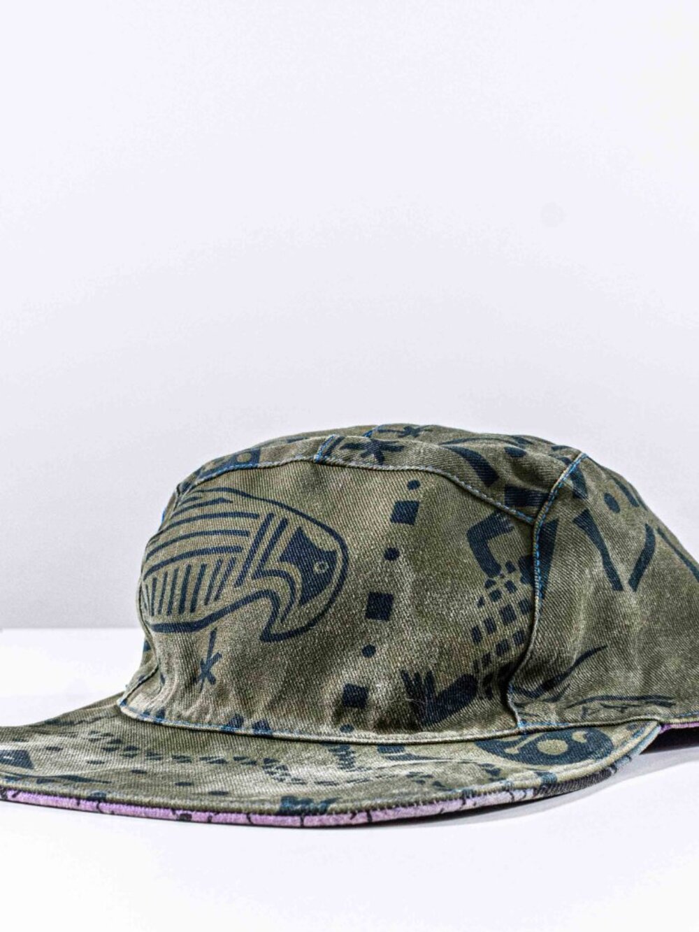 Vintage 90s Zimbabalooba Reversible 5 Panel Hat AOP Surf Skate Rave Print - Picture 11 of 16